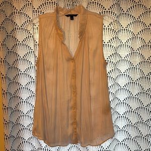 Banana Republic cream silky sleeveless button down blouse